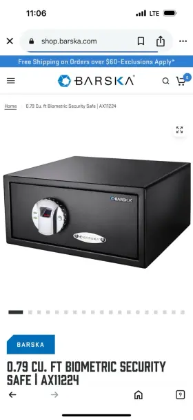 AX13092 BARSKA Biometric Keypad Postal Safe