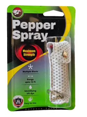 730586269606 CHEETAH Pepper Spray Keychain Women Safety Bling