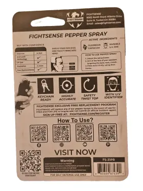 880609874390 CHEETAH Pepper Spray Keychain Women Safety #2