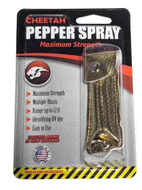 CH-31GS CHEETAH Snake Keychain Pepper Spray Defense Uv Dye