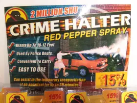 816898022815 CRIME HALTER Pepper Spray Keychains Million Shu #3