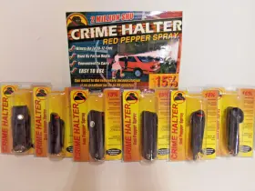 816898022815 CRIME HALTER Pepper Spray Keychains Million Shu