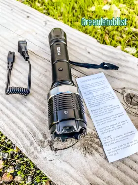 9373 DAMASKERUS Million Volt Stun Gun Flashlight Rechargeable