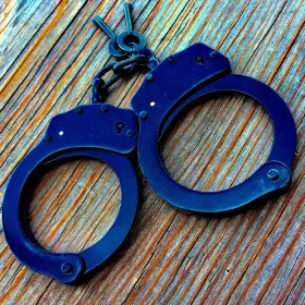 HD-528 DEFENDER Chain Link Handcuffs Double Lock Cuffs Steel