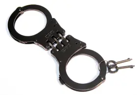 HD-532 DEFENDER Hinged Handcuffs Double Lock Cuffs Keys Steel