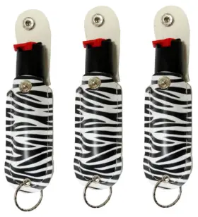 810027431813 DEFENDER XTREME Zebra Pepper Spray Defense Key