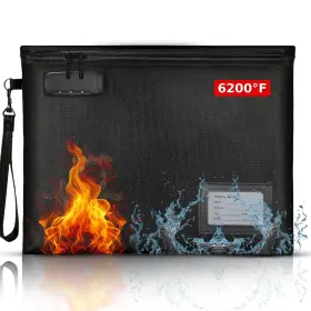 BLACK1.1 DITT BESTE VALG Fireproof Document Bag Lock Safe Fi