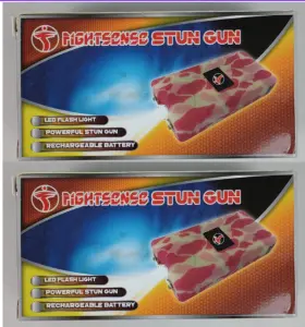 880537319345 FIGHTSENSE Pink Camo Stun Guns Led Flashlight