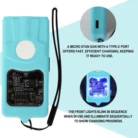 FS-93CY FIGHTSENSE Rechargeable Mini Stun Gun Defense Cyan #3