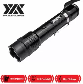 1I3-DZS1158 FLASHLIGHT Dzs Tactical Stun Gun Rechargeable Led