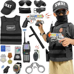 FCATY0001 FUNCREVITY Police Officer Costume Kids Baton Badge