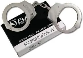 FP15900 FURY Tactical Double Lock Chain Handcuffs Keys