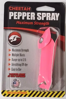 723905974947 GUARD DOG Pepper Spray Pink Keychain Maximum Dye