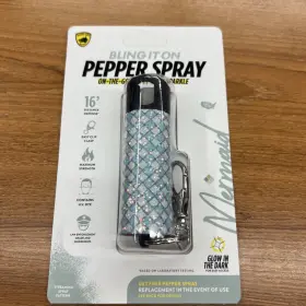 Guard Dog Security 850034106892 Bling It On Key Ring Self Defense Pepper Spray Mermaid Jeweled Cary Case