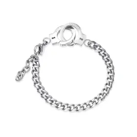 Hmooy Hb0730001 Handcuff Bracelet Stainless Steel Chain Link Adjustable An