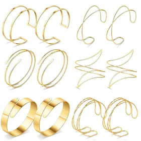 B0FD9ZNGLW JEWPARK Arm Cuff Jewelry Women Golden Upper Bangle