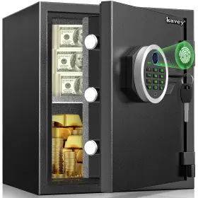 KFS-40W KAVEY Biometric Fireproof Waterproof Safe Box Backlit