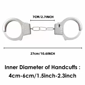 728872241740 KREYFER Halloween Steel Toy Handcuffs Keys Fake #2
