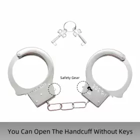 728872241740 KREYFER Halloween Steel Toy Handcuffs Keys Fake #3