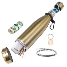 739106632609 LETPETSET Golden Water Bottle Steel Diversion