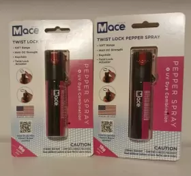 60014 MACE Twist Lock Pepper Spray Keychain Uv Dye Mx