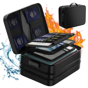 FHB01 NACIAL Fireproof Document Bag Lock Expandable Organizer