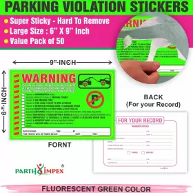 689741552780 PARTH IMPEX Parking Violation Stickers Notice #3