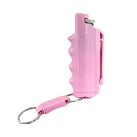 734122003693 PEPPER DEFENSE Stream Spray Pink Belt Clip