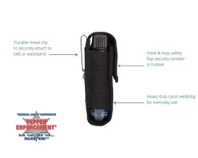 734122003853 PEPPER ENFORCEMENT Belt Clip Holster Canisters #2