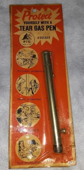 Pic 098289900579 Antique New Old Stock 32325 Italian Chrome Pepper Spray Pen