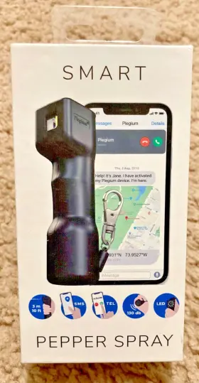 850005519027 PLEGIUM Smart Pepper Spray Emergency Texts Siren