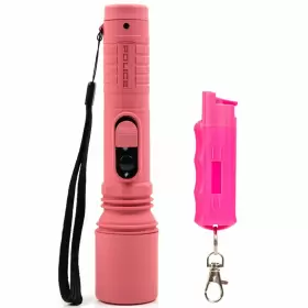 Police 306p Stun Gun Burn Pepper Spray Self Defense Combo 305 Pink
