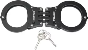 445047677632 POLICE Handcuffs Double Lock Steel Enforcement #2