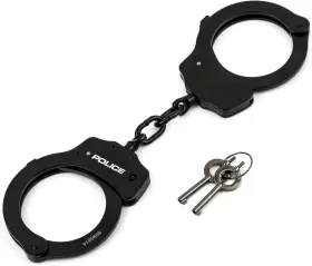 445052624614 POLICE Handcuffs Double Lock Steel Enforcement #3