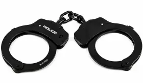 5333679428 POLICE Handcuffs Double Lock Steel Enforcement Me #2