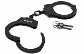 5333679428 POLICE Handcuffs Double Lock Steel Enforcement Me #3
