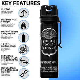 4835 POLICE MAGNUM Pepper Spray Safety Top Belt Clip #3