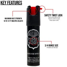 766359777443 POLICE MAGNUM Pepper Spray Defense Tactical Heat #2