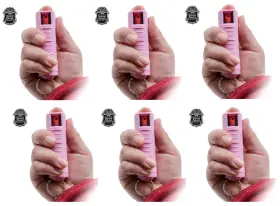 766359777498 POLICE MAGNUM Pack Pepper Spray Pink Key Chain