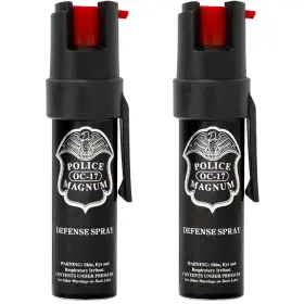 816898023287 POLICE MAGNUM Pepper Spray Fliptop Belt Clip