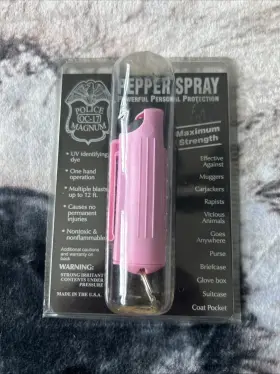 PM-BK-3LOT POLICE MAGNUM Pepper Spray Pink Keychain Defense