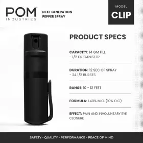 726084403888 POM Pepper Spray Top Pocket Clip Maximum Oc #3
