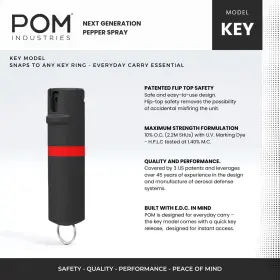 810045420257 POM Pepper Spray Top Keychain Maximum Oc Defense #2