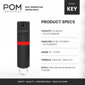 810045420257 POM Pepper Spray Top Keychain Maximum Oc Defense #3