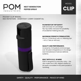 810045420332 POM Pepper Spray Top Pocket Clip Maximum Oc #2