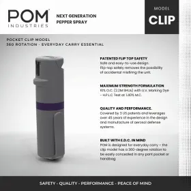 810045420356 POM Pepper Spray Top Pocket Clip Maximum Oc #2