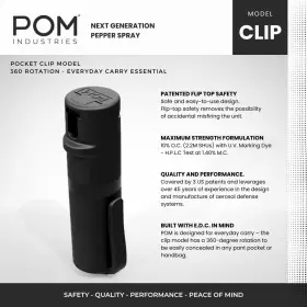 810045420790 POM Pepper Spray Pocket Clip Top Safety Maximum #2