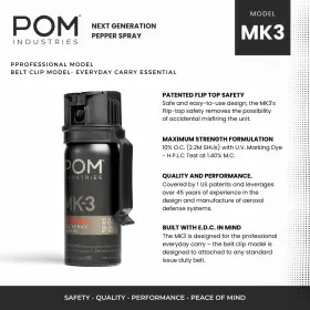 810045421889 POM Pepper Spray Belt Clip Maximum Top Safety #2