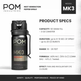 810045421889 POM Pepper Spray Belt Clip Maximum Top Safety #3