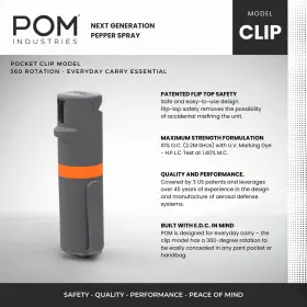 850000253070 POM Pepper Spray Top Pocket Clip Maximum Oc #2